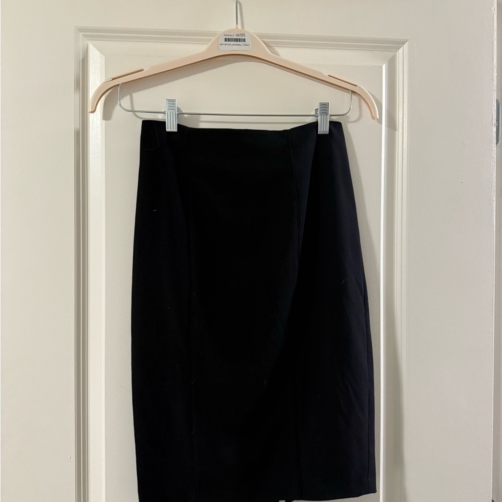 Black Knee-Length Pencil Skirt for Work